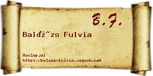 Balázs Fulvia névjegykártya